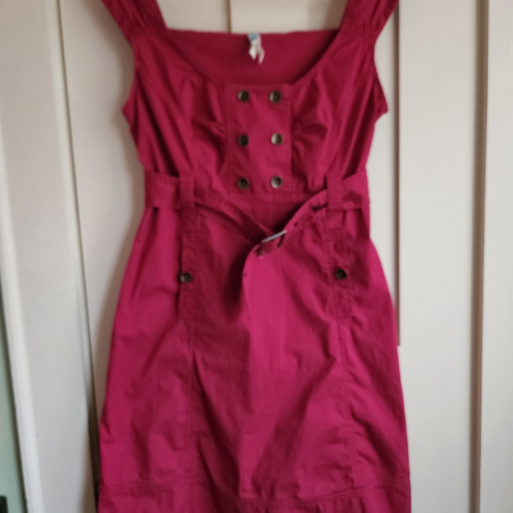 Anthropologie Maeve Fushia Trenchcoat Dress